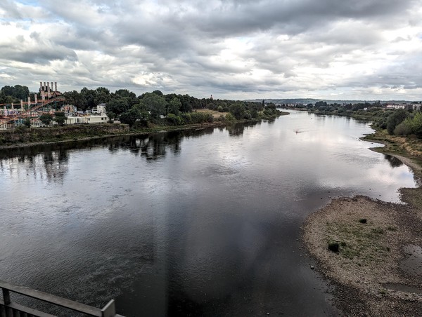 Crossing the Elbe at Dresden - not for the last time this trip!