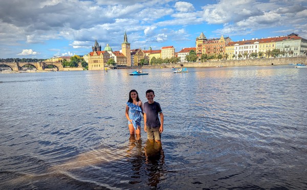A beautiful, leafy, shady haven in the middle of the Vltava river.  We had ice creams, skimmed stones and Rosa met the Nutria.