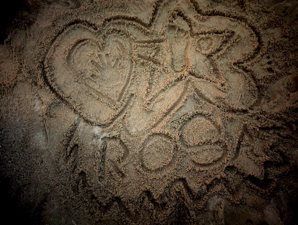 Dom and Rosa enjoyed making sand runes.