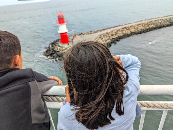 Passing the lighthouse and into open water.