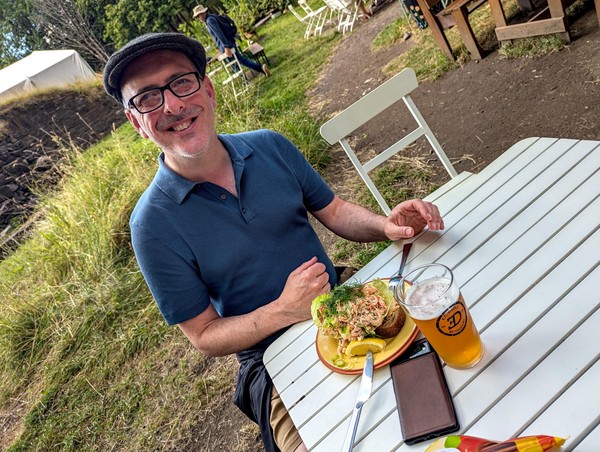 Daddy enjoying a wonderful second lunch!