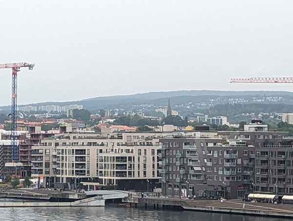 Poor quality image, but this is a last glimpse back toward our Airbnb