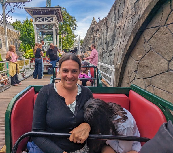 Look! Rachel and Rosa on a roller-coaster (the oldest in the world!)