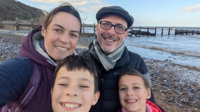 Us on Cromer beach
